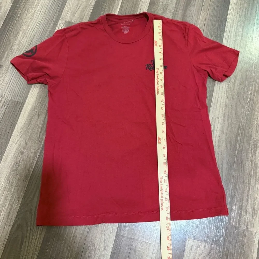 True Religion Streetwear Red Tee buddah on back. Size L